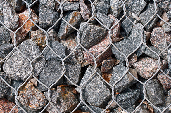 Muro de gaviones rellenos de piedra